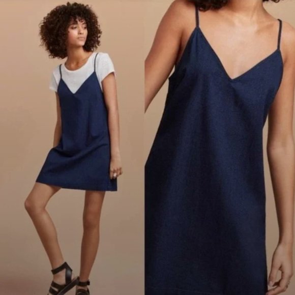 Aritzia Vivienne Mini Dress - Dark Denim - Picture 1 of 5